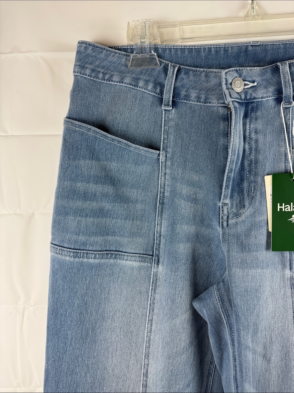 Halara Flex Denim Wide Leg Jeans Medium Stretch High Rise Light Wash - Picture 3 of 13